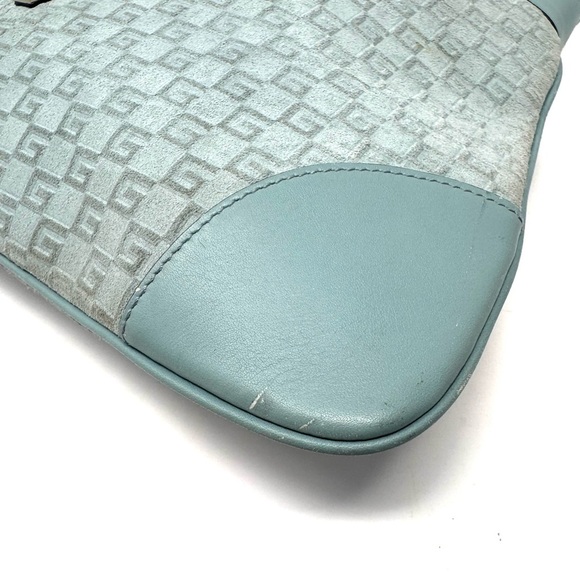 Gucci Vintage Jackie Hobo – Baby Blue Embossed Suede Shoulder Bag - Picture 5 of 14